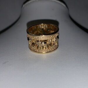 Macy's Gold Tone Elephant Motif Ring